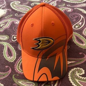 Reebok Fitted Orange Anaheim Ducks Hat, Cap